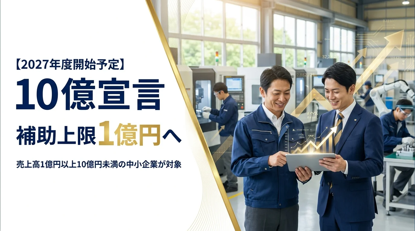 10億宣言 補助上限1億円へ 2027年度開始予定